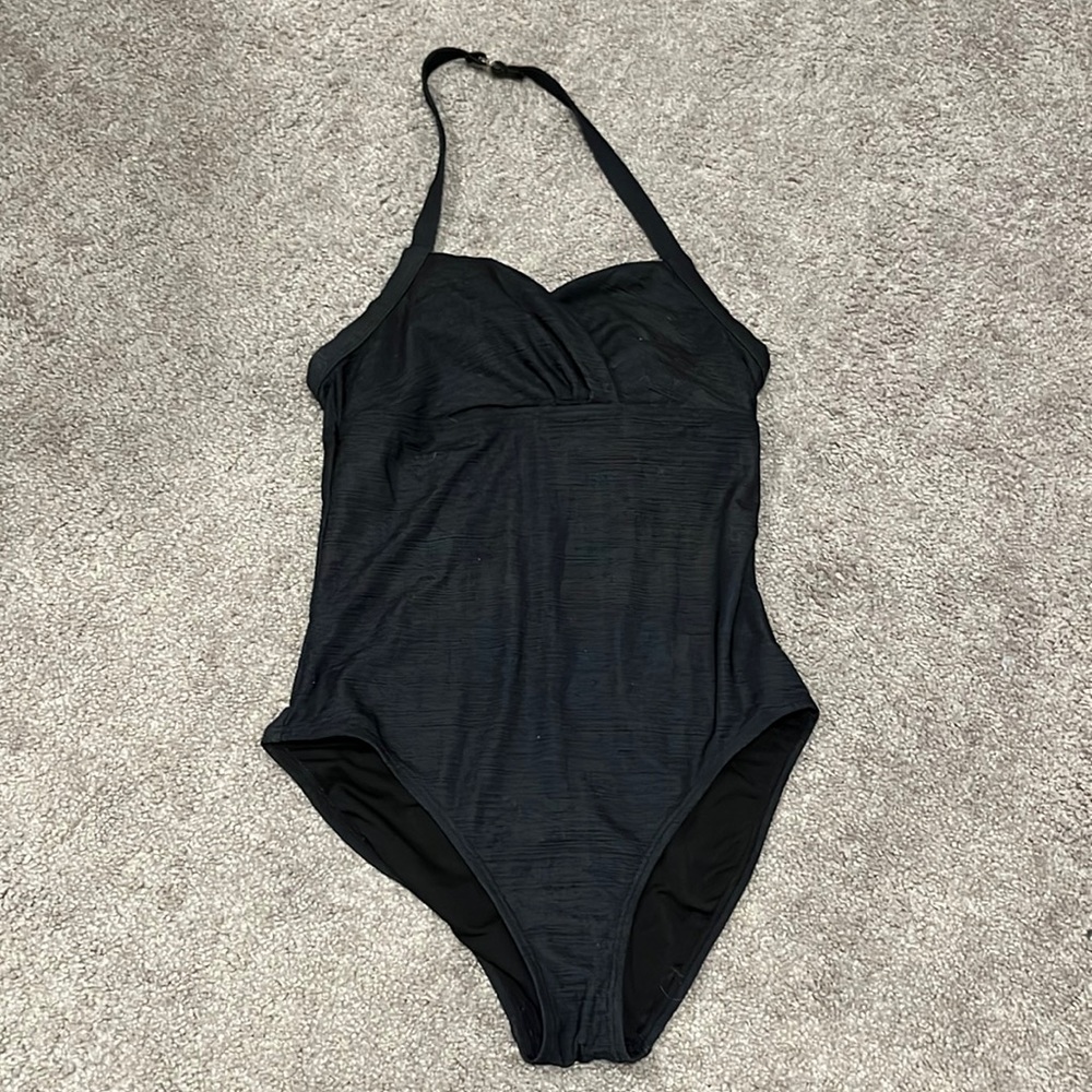 Beach Bay one piece black bathing suit
